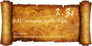 Kőszeghy Zsófia névjegykártya